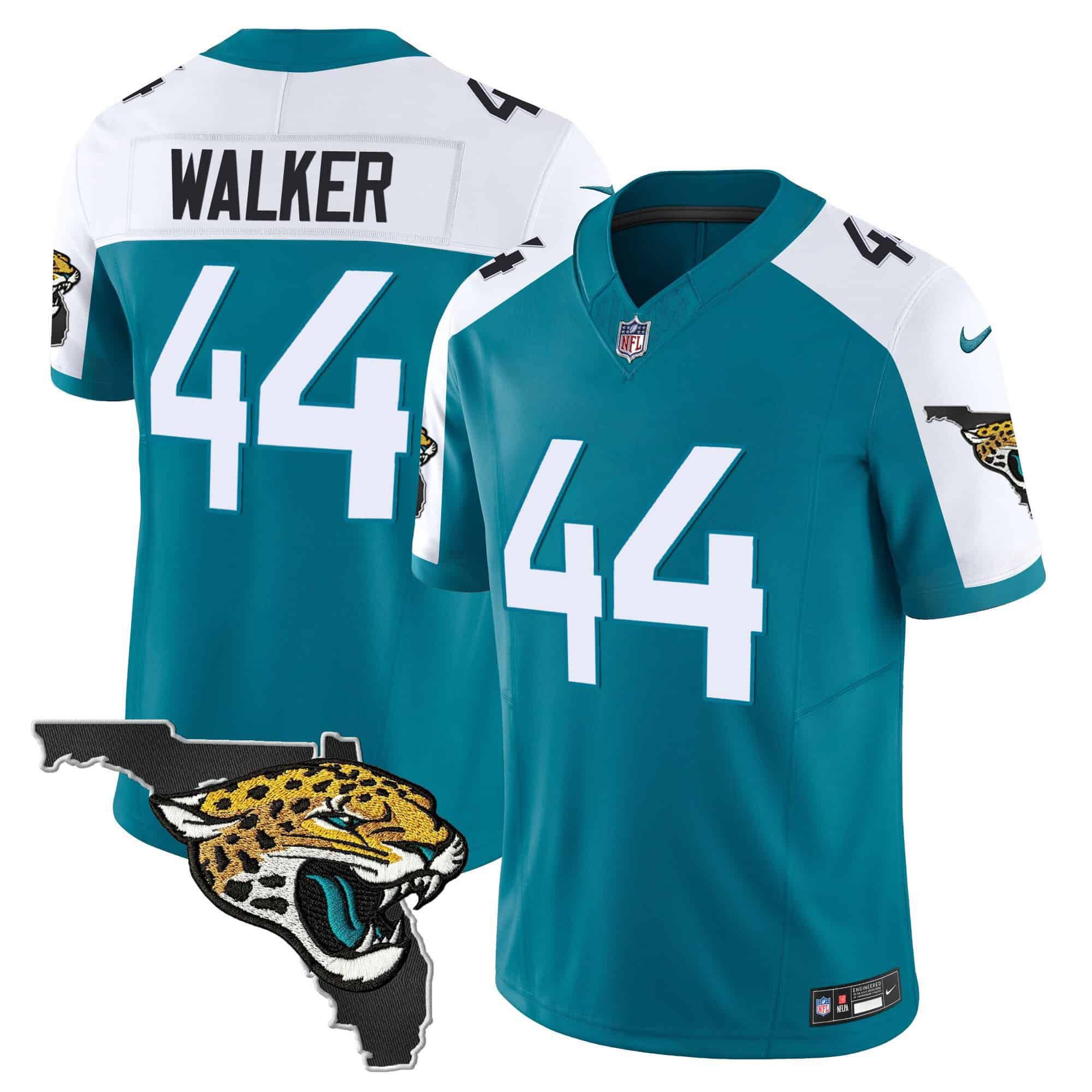 Men Jacksonville Jaguars 44 Walker Green 2024 Nike Florida Patch Vapor NFL Jersey